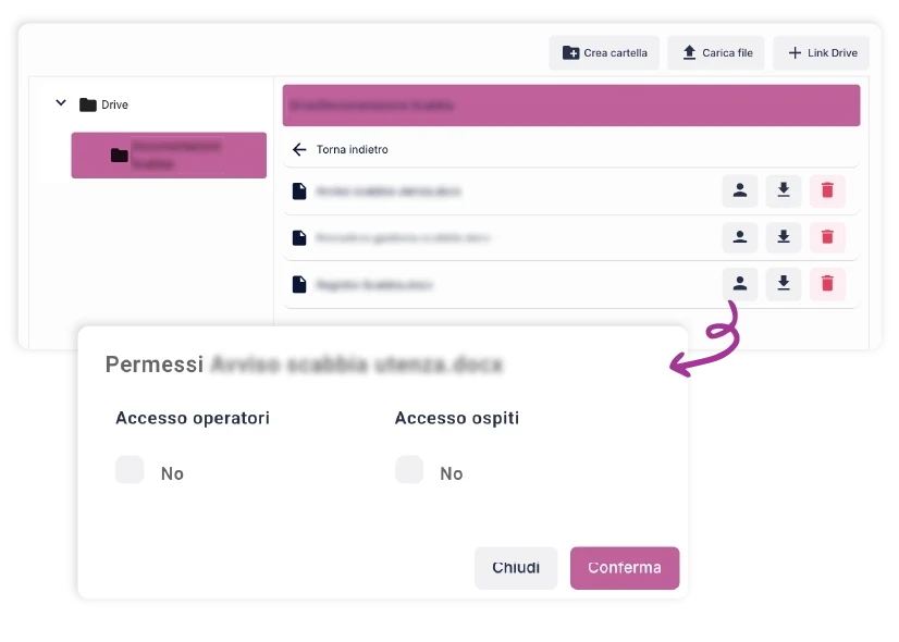 sezione backoffice documentazioni gestionale carflow per aziende sanitarie ed rsa